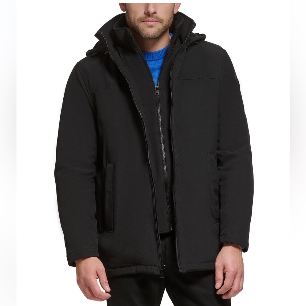 Calvin Klein Men’s Infinite Stretch Jacket with Polar Fleece Lined Bib-S Black
